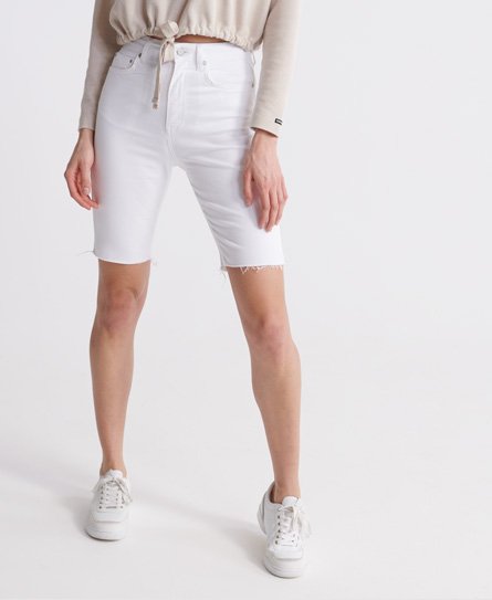 Superdry Women’s Kari Long Line Shorts White / Denim Optic White - Size: 24