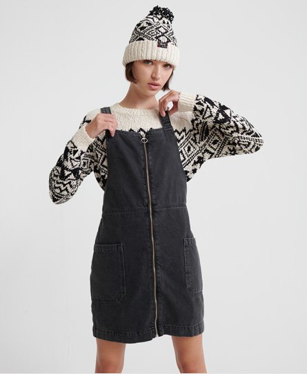 superdry denim dungaree dress