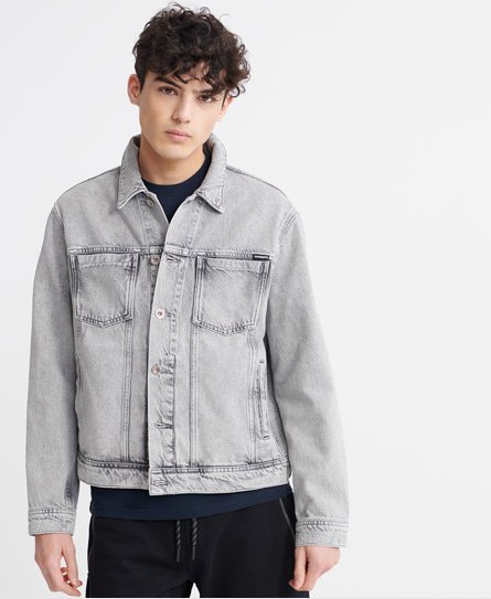 grey trucker jacket