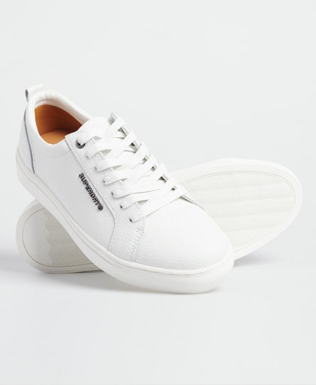 superdry white leather trainers