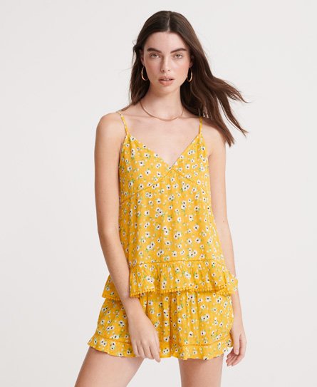 Superdry Women's Summer Lace Cami Top Yellow / Yellow Floral