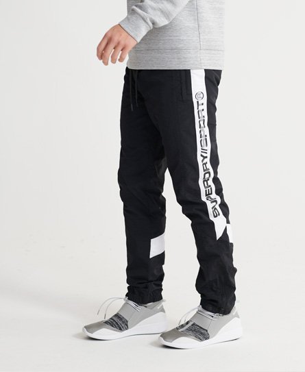 black woven joggers