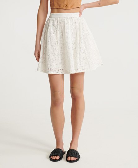 Superdry Women’s Blair Broderie Skirt White / Chalk White - Size: 14