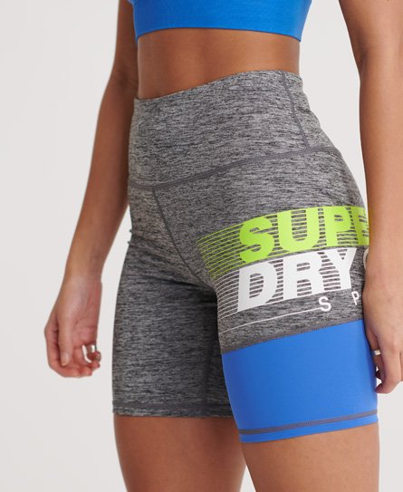 Womens Training Graphic Tight Shorts In Optic Superdry 
