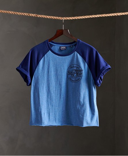 Superdry Camiseta de corte cuadrado con manga raglán y corte boyfriend Sp