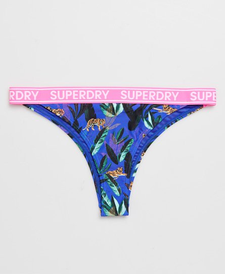 Superdry Women’s Jungle Bikini Briefs Dark Blue / Blue Aop - Size: 14