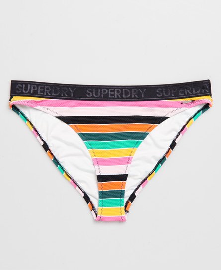 Superdry Women’s Women’s Stripe Bikini Bottoms Multiple Colours / Stripe - Size: 12 Black/Pink/White / Stripe