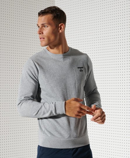 Mens - Training Sport Crew Sweatshirt in Grey Marl | Superdry UK