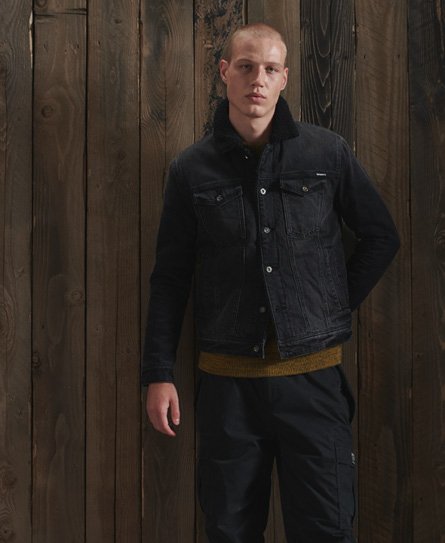 Superdry Highwayman denim jacket with sheep detail