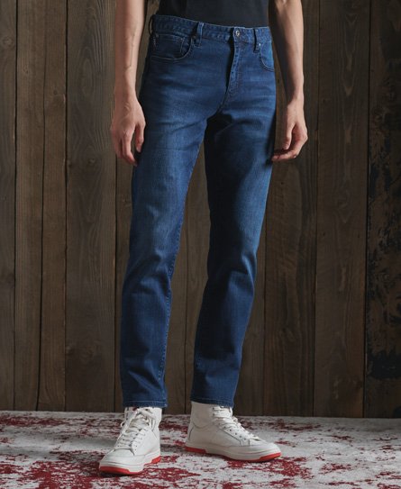 Mens - Tailored Straight Jeans in Houston Mid Vintage | Superdry