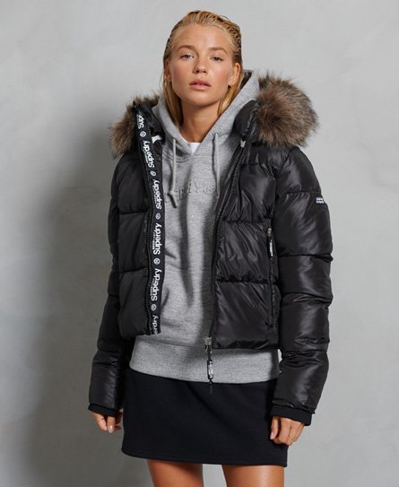 superdry sport sport puffer borg crop jacket