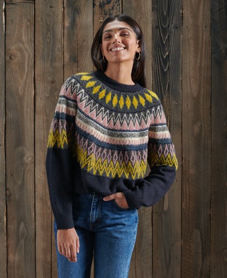 Click to view more detailed imagery on our partner's website Superdry Maggi Pullover Mit Shetlandmuster In Navy