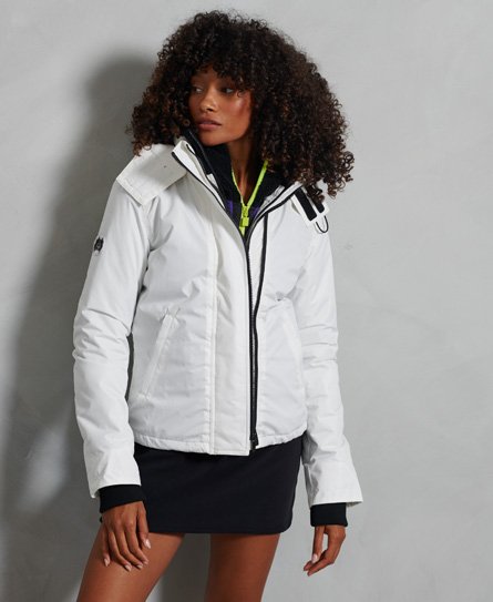 Superdry Ladies Microfibre Arctic SD-Windcheater Jacket, Cream, Size: 16