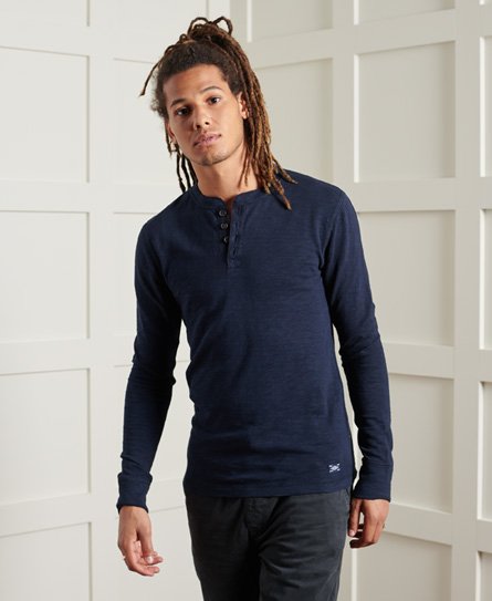 Superdry Organic Cotton Long Sleeve Henley Top - Mens Mens  Winter-exclusives-2