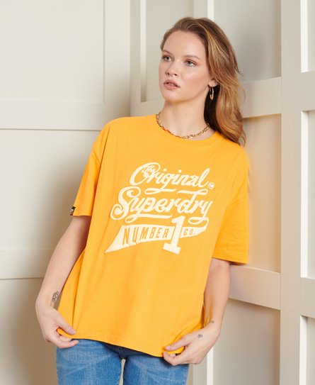 Superdry Women’s Heritage 9 Box T-Shirt Yellow / Utah Gold - Size: 8
