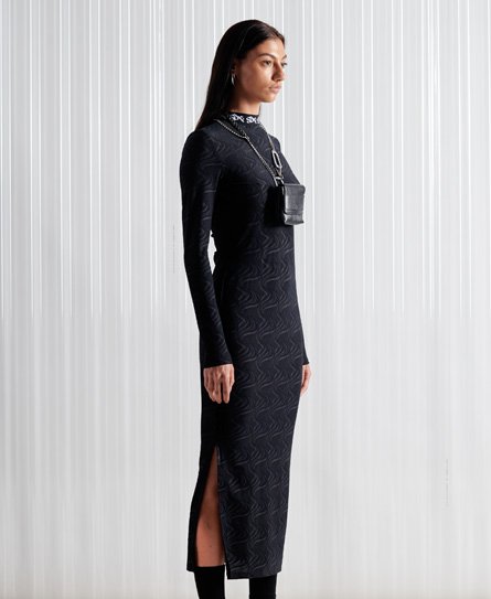 Superdry Women’s Sdx Limited Edition Sdx Jacquard Mesh Dress Black - Size: XS/S
