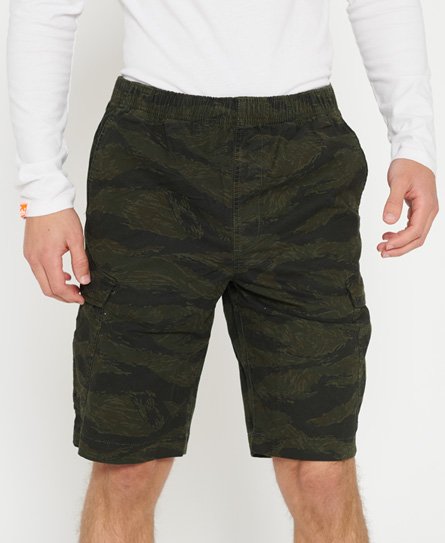 Superdry New Mens Summer Cargo Shorts 7 Pockets Zip Fly Sand Washed Black