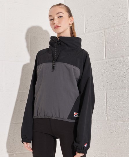 Superdry Women's Overhead Cropped Cagoule Jacket Black | ModeSens