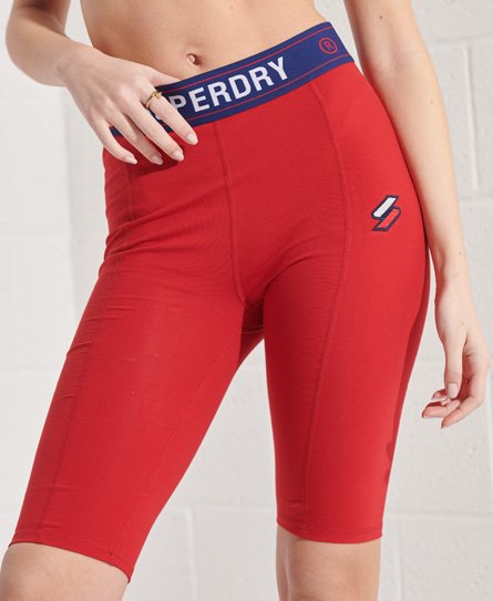 Superdry Women’s Sportstyle Essential Cycling Shorts Red / Risk Red - Size: 10