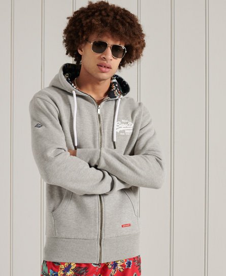 Superdry Vintage Logo hettegenser med glidelås og heldekkende trykk