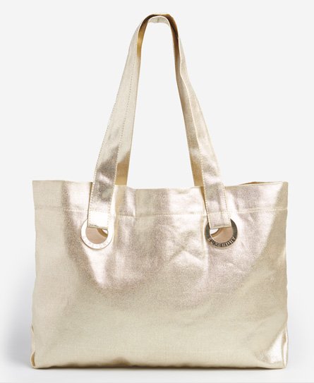 Womens - Eyelet Tote Bag in Gold Foil | Superdry