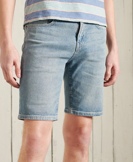 superdry men's schmal geschnittene shorts hellblau - größe: