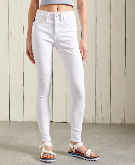Womens - High Rise Skinny Jeans in Optic | Superdry UK