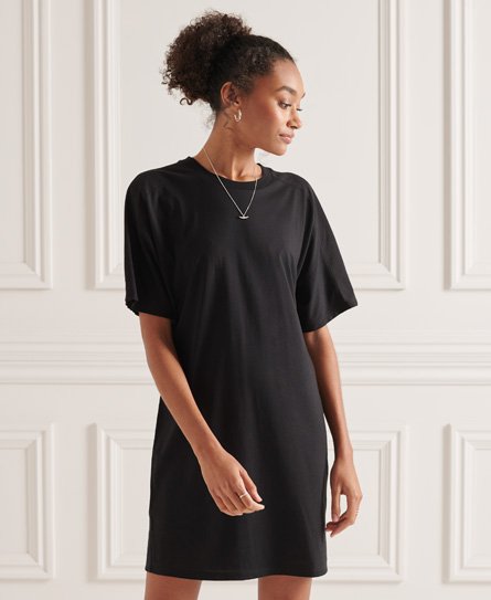 Superdry Women’s Cotton Modal T-shirt Dress Black - Size: 8