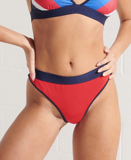 superdry women's bikinihöschen im brazilian slip-stil rot - größe: