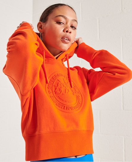 bold orange hoodie