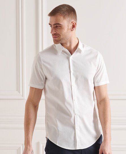 Superdry Modern Tailor Short Sleeved Shirt In White