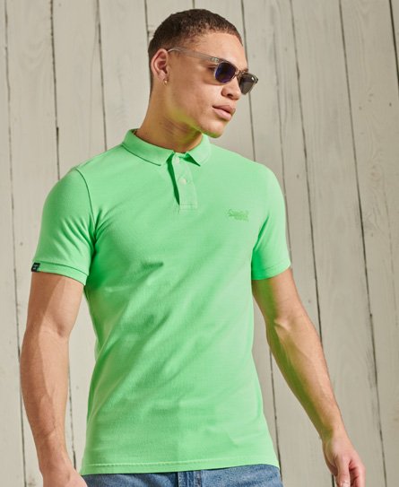 Superdry Men's Organic Cotton Vintage Destroy Polo Shirt Green