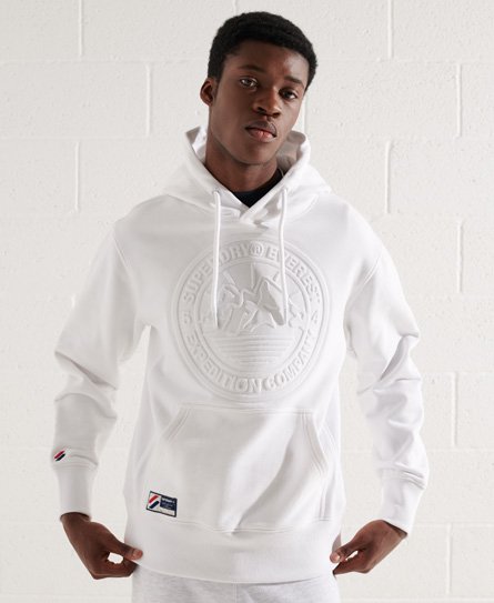 Superdry Expedition Embossed Hoodie In White | ModeSens