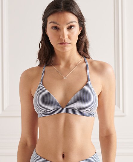 Superdry Women’s T Back Fixed Tri Bikini Top Blue / Regal Navy - Size: 12