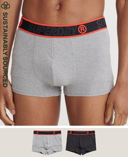 Superdry Men’s Organic Cotton Trunk Double Pack Grey / Dark Marl Multipack - Size: Xxl