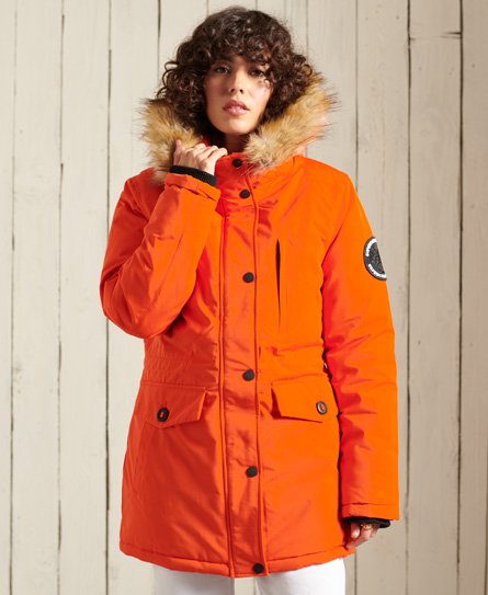 red superdry coat