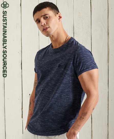 New Mens Superdry  Upstate Wash Short Sleeve T-Shirt Mariner Navy Applique