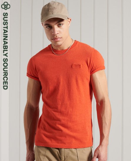 Superdry Men’s Organic Cotton Vintage Embroidered T-Shirt Orange / Bright Orange Marl - Size: S