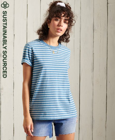 Superdry Camiseta de algodón orgánico con diseño a rayas