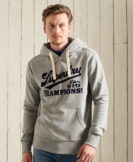 Superdry Collegiate-hettegenser til å dra over hodet i ensidig frotté med