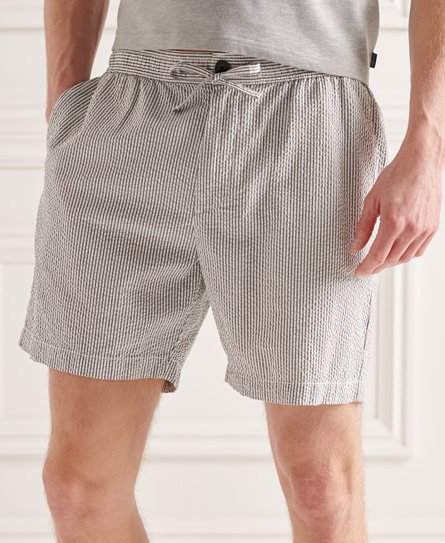 Pantaloncini in tessuto seersucker con cordoncino