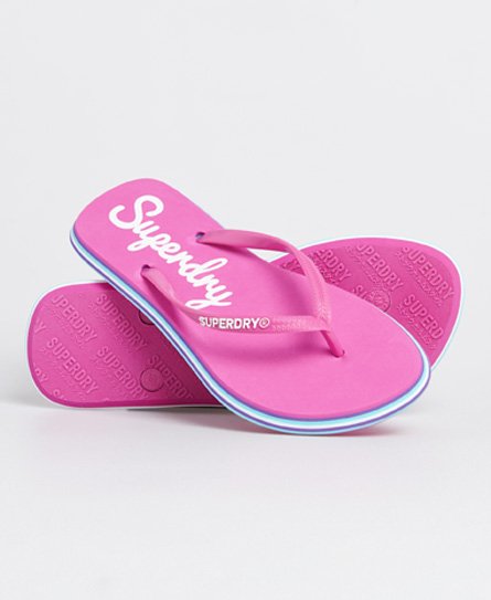 Superdry Women’s Neon Rainbow Sleek Flip Flop Pink / Sienna Pink - Size: S