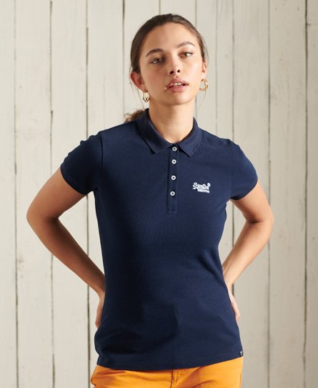 Superdry Women’s Organic Cotton Polo Shirt Navy / Atlantic Navy - Size: 6