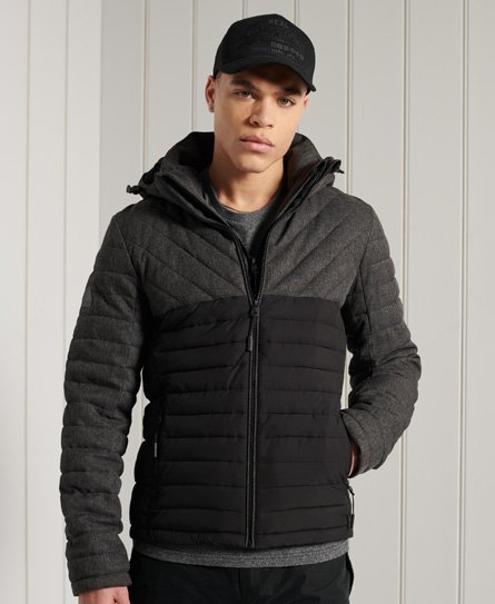 Herren Fuji Jacke aus Tweed Mix Anthrazit Tweed Superdry DE