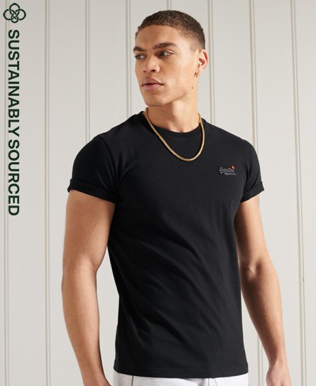 Superdry Men’s Orange Label Vintage Embroidery T-Shirt Black - Size: XS