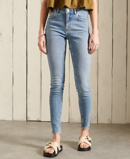 Superdry Vrouwen Mid Rise Skinny Jeans Blauw