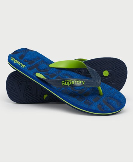 Superdry Men’s Essential Logo Flip Flops Dark Blue / Cobalt Grit - Size: S