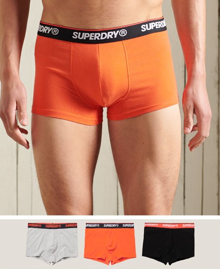 superdry men's klassische boxershorts aus bio-baumwolle im 3er-pack orange - größe: xxl