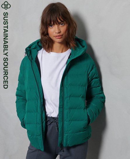 teal superdry coat