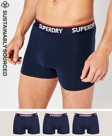 superdry uperdry men's klassische boxershorts aus bio-baumwolle im 3-er pack marineblau - größe: